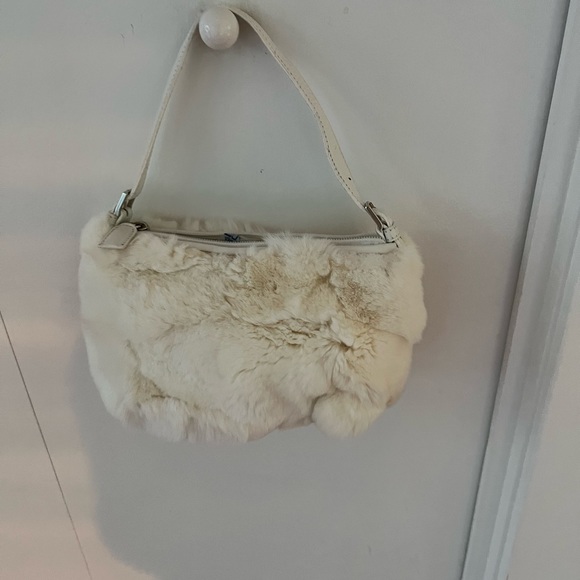 Made in Italy Genuine WHITE rabbit Fur Bag soft purchased from Rodeo Drive. - Picture 5 of 5